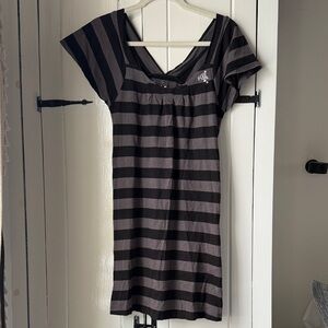 Element Black and Gray Striped Mini Dress